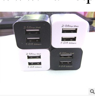 綠點雙USB2.1A充電器 蘋果雙USB小方充2.1A充電頭 墻充雙USB2.1A工廠,批發,進口,代購