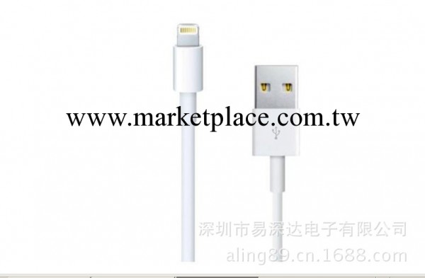 蘋果iphone5機數據線Lightning ipad 4 mini 白色圓數據線 1米2米工廠,批發,進口,代購