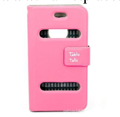 韓國talk蘋果保護套 上下開窗左右翻 iphone4s 超薄皮套 手機外殼工廠,批發,進口,代購
