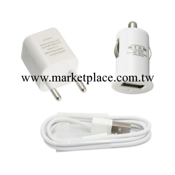 批發蘋果iPhone4車載充電器+綠點充電器+數據線三件套 蘋果三合一工廠,批發,進口,代購