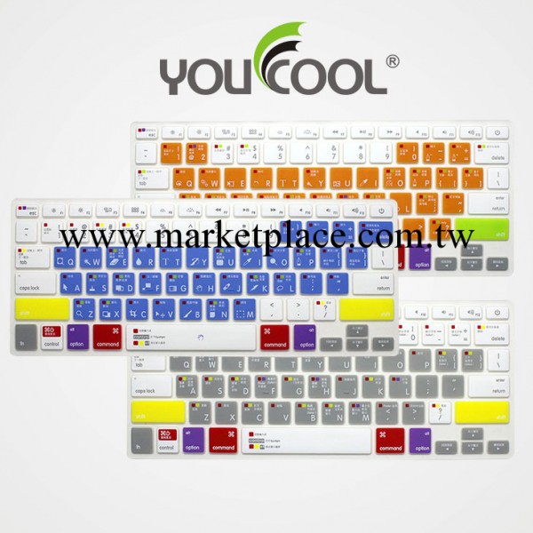 全網首推YOU COOL 蘋果字體裸空矽膠鍵盤膜 Air /Pro/Retina系列工廠,批發,進口,代購