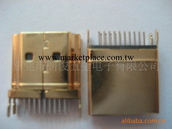 【現貨供應】HDMI 夾板式公頭連接器鍍金殼工廠,批發,進口,代購