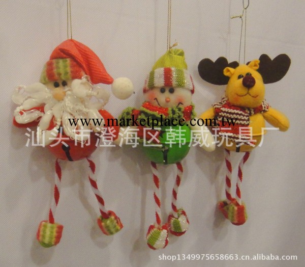 現貨供應紅綠聖誕老人 雪人 鹿鈴鐺吊飾 聖誕鈴鐺掛件工廠,批發,進口,代購