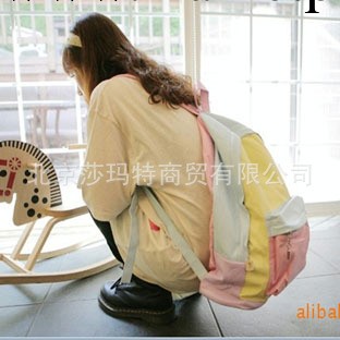 莎瑪特2013新款時尚百搭韓版 學生包配色PU雙肩包批發工廠,批發,進口,代購