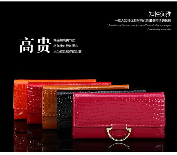 歐美時尚氣質女士錢包長款牛皮夾三折錢夾2013新款熱賣工廠,批發,進口,代購