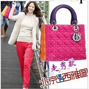 2013《北京遇上西雅圖》湯唯 三色拼色棱格紋PU 單肩手提戴妃包工廠,批發,進口,代購