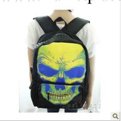 批發2013新款熱賣超酷書包開學季必備男包女包彩色骷髏雙肩包工廠,批發,進口,代購