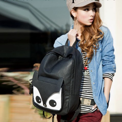 2013韓版新款日系超萌時尚小狐貍後背包學生書包 雙肩包 背包 女工廠,批發,進口,代購