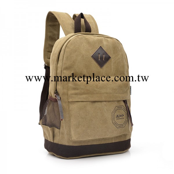 廠傢批發零售秋季新款韓版男式帆佈雙肩背包電腦潮人學生書包工廠,批發,進口,代購