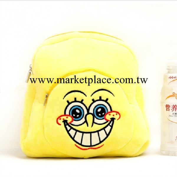 熱銷兒童小背包 可愛卡通海綿寶寶小書包 毛絨雙肩包工廠,批發,進口,代購