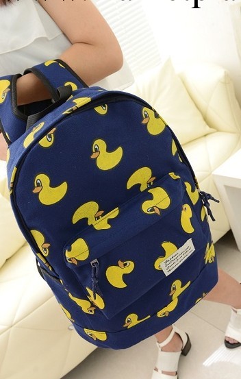 批發鴨子帆佈雙肩包女韓版潮可愛書包中學生包學院風日系超萌女包工廠,批發,進口,代購