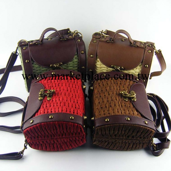巴洛克街頭復古草編包vivi雜志款單肩斜挎包2012新款編織包沙灘包工廠,批發,進口,代購