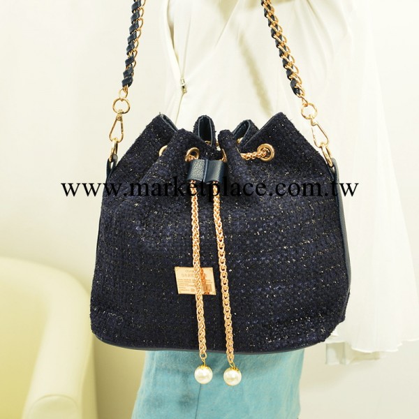 M131123新款日韓風尚毛呢珍珠包時尚包單肩手提包工廠,批發,進口,代購