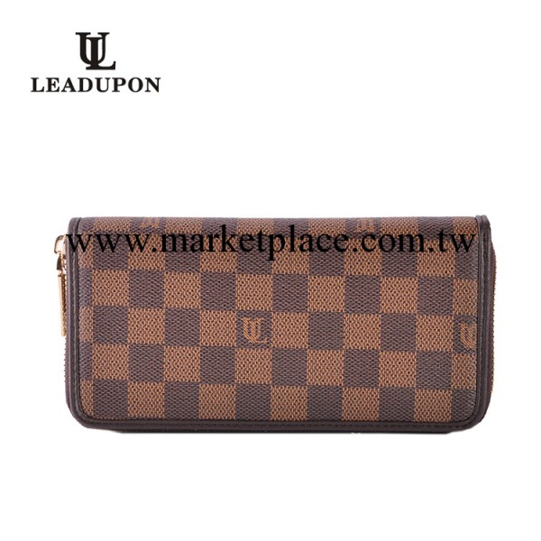 廠傢直銷 利得普新款時尚商務格紋拉鏈錢包錢夾 手拿包批發工廠,批發,進口,代購