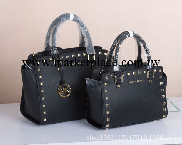 美國代購MK michael kors selma笑臉包十字紋單肩手提鉚釘女包工廠,批發,進口,代購