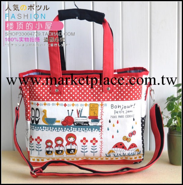 2013新款日韓風范帆佈單肩斜挎包兩用女包俄羅斯娃娃工廠,批發,進口,代購