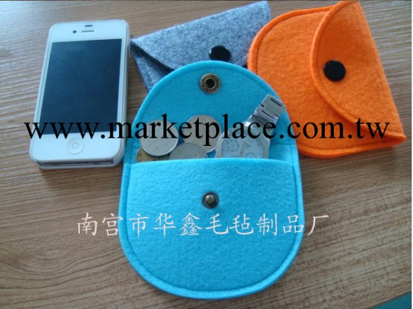 時尚顏色亮麗半圓型毛氈錢包 零錢包手拿包  毛氈硬幣包 可定做工廠,批發,進口,代購