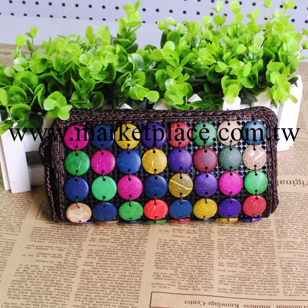 8X9時尚手工包七彩色女式手拿單拉鏈椰殼包[CB04]工廠,批發,進口,代購