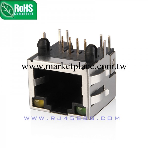 RJ45連接器 8P8C 90度 8芯 網絡接口 帶燈 帶彈片工廠,批發,進口,代購