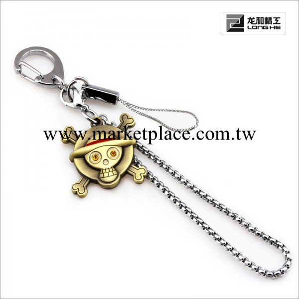 龍和精工 動漫周邊  海賊王-骷髏頭手機鏈（帶鉆）掛扣 鑰匙扣工廠,批發,進口,代購