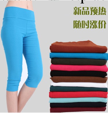 2103新款春夏女裝 韓版修身顯瘦糖果色七分打底女褲工廠,批發,進口,代購
