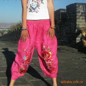2011夏裝新品 原創民族風特價七分褲 大碼女褲 寬松顯瘦休閒中褲工廠,批發,進口,代購