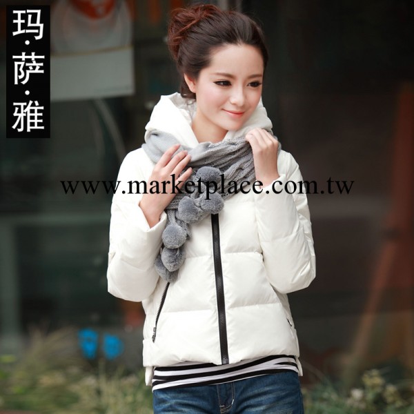 2013冬季品牌女裝外套新款 韓版女式輕薄短款白色氣質羽絨衣女款批發・進口・工廠・代買・代購