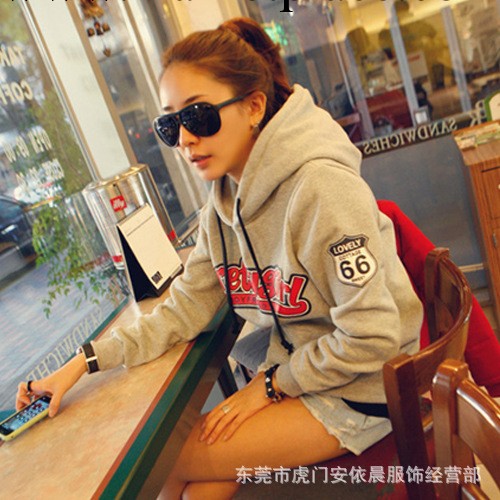 2013秋冬女裝 女式學院服裝 絨衫 字母秋冬衛衣批發 連帽衛衣廠傢工廠,批發,進口,代購