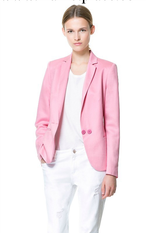 2013歐美夏季新款 糖果色拼接女西服 西裝領長袖女式西裝外套工廠,批發,進口,代購