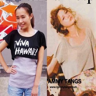 TammyTangs 露肩TEE VIVI昕薇 蝙蝠袖寬松女式短袖t恤（現貨）工廠,批發,進口,代購