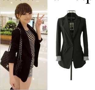 2013秋新款 韓版淑女條紋內襯 修身西裝西服小外套工廠,批發,進口,代購