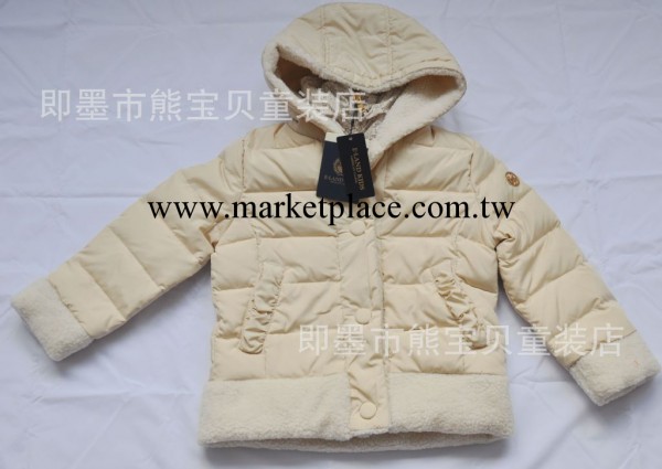 2012年新款 小熊 女童米色假領羽絨衣工廠,批發,進口,代購