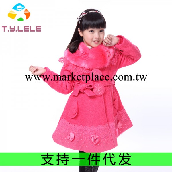 韓版冬裝新款童外套 品牌童裝代理毛領呢子外套 大童女童一件代發工廠,批發,進口,代購