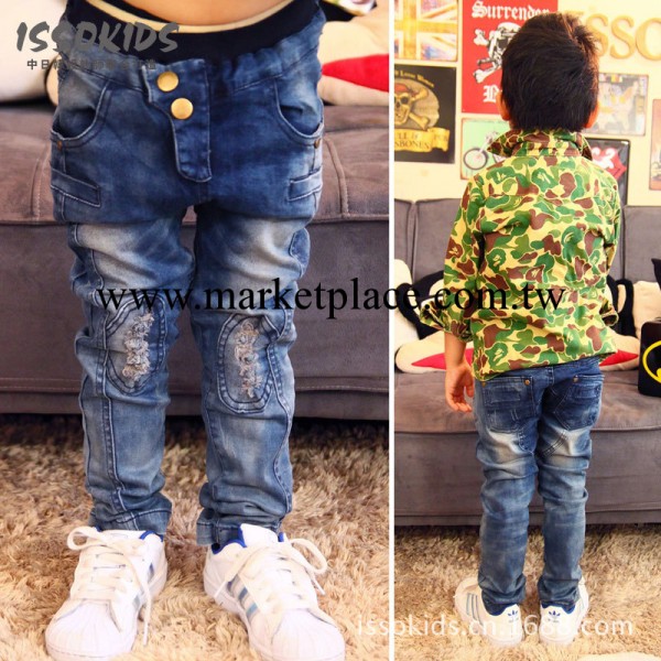 ISSOKIDS童裝廠傢 經典水洗立體裁剪 兒童男女童牛仔褲 13q02工廠,批發,進口,代購