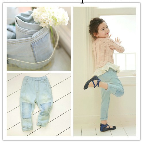 韓國童裝批發  13305  簡單款百搭牛仔褲  童褲  廠傢直銷工廠,批發,進口,代購