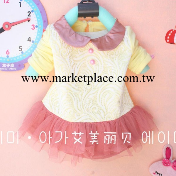 13秋裝新款 品牌童裝 廠傢直批韓版女童長袖T恤翻領網紗長袖T恤hy工廠,批發,進口,代購