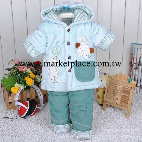 批發健康快車嬰幼兒2件套/法蘭絨保暖棉衣/寶寶棉衣套裝 3031工廠,批發,進口,代購