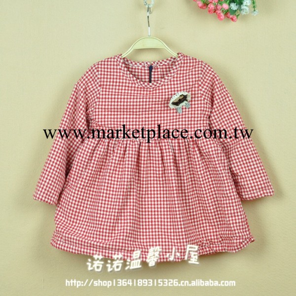2013秋冬新品爆款 MD9052韓版女童 圓領小碎花 格子娃娃款連衣裙工廠,批發,進口,代購