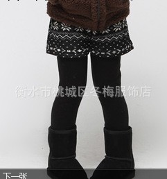 2013冬款韓國童裝 If the angel  女童加絨內搭褲+印花短褲一體工廠,批發,進口,代購