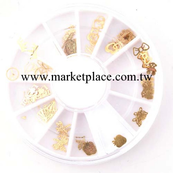 金屬片指甲貼 各種形狀金屬片美甲用品批發 指甲貼花 美甲帶鉆盤工廠,批發,進口,代購