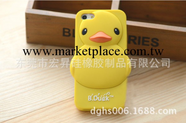 小黃鴨iphone4/4s手機殼 蘋果5保護套 矽膠外殼 鴨子立體矽膠套工廠,批發,進口,代購