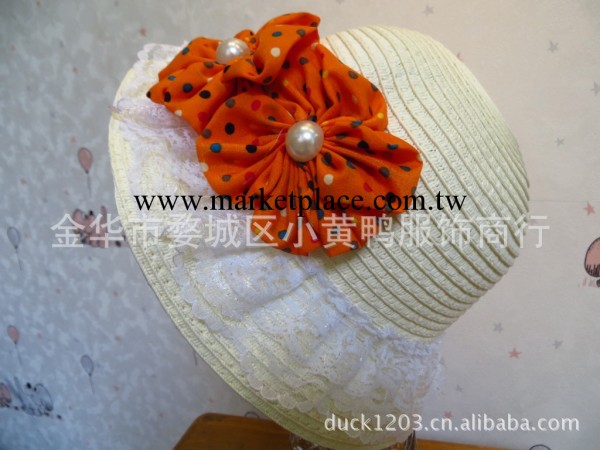 批發韓版兒童帽子 新款女童草帽 蕾絲花邊圓頂帽 遮陽大沿沙灘帽工廠,批發,進口,代購