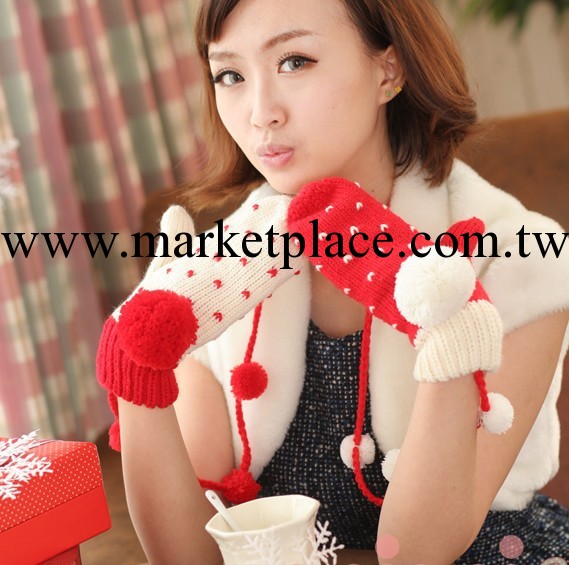 手套 女 冬季可愛韓版可愛針織加厚保暖掛脖手套工廠,批發,進口,代購