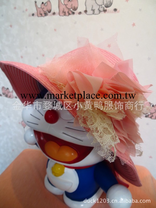批發韓版淑女帽子 日系大沿邊草帽 VIVI小辣椒三色花朵遮陽卷邊帽工廠,批發,進口,代購