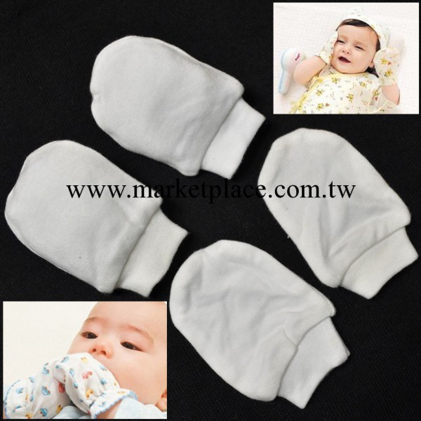 外貿原單正品 嬰兒寶寶連指手套 防抓防護 scratch mitten 白色工廠,批發,進口,代購