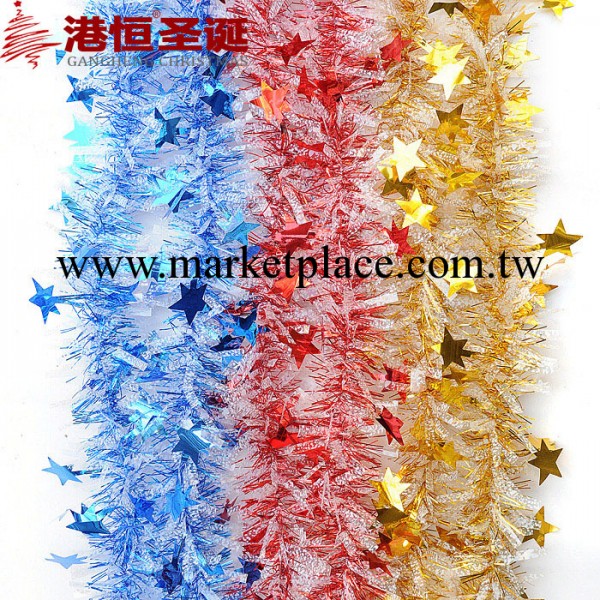 聖誕節懸掛裝飾用品 2米*9cm雪花泡絲大五星彩條 多色可選40g工廠,批發,進口,代購