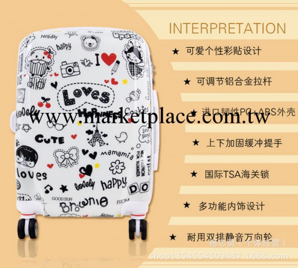 廠傢直銷PC+ABS萬向輪拉桿行李箱，密碼箱登機箱淘寶爆款一件代發工廠,批發,進口,代購