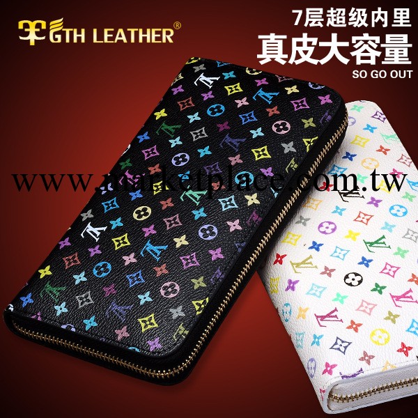 香港正品代購l.evis真皮男士錢夾女手拿包長款拉鏈錢包黑彩QB002工廠,批發,進口,代購
