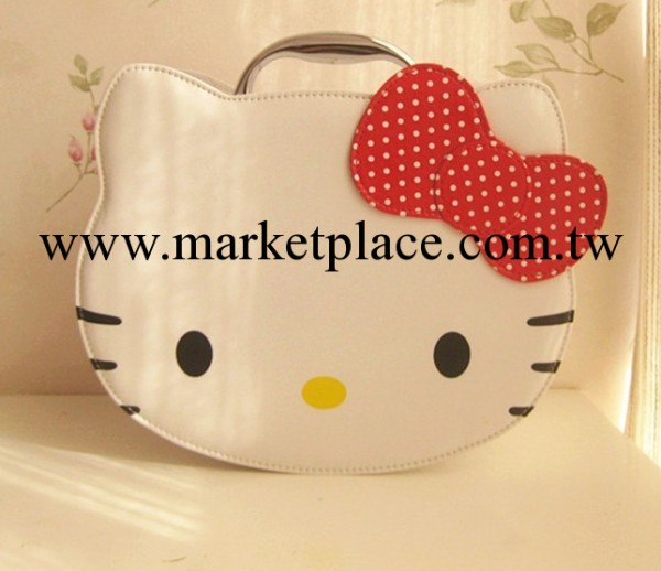 hello kitty pu皮革化妝箱 kitty貓頭造型收納箱 可愛KT貓化妝箱工廠,批發,進口,代購