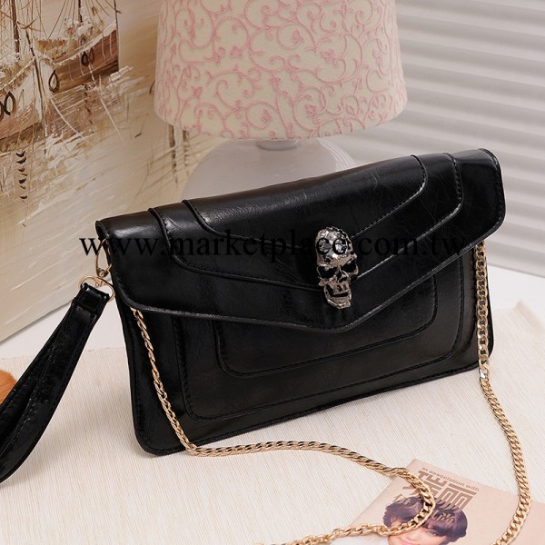 韓版2013新款寶石骷髏手包鬼頭手拿包手抓晚宴包手提單肩斜挎包工廠,批發,進口,代購